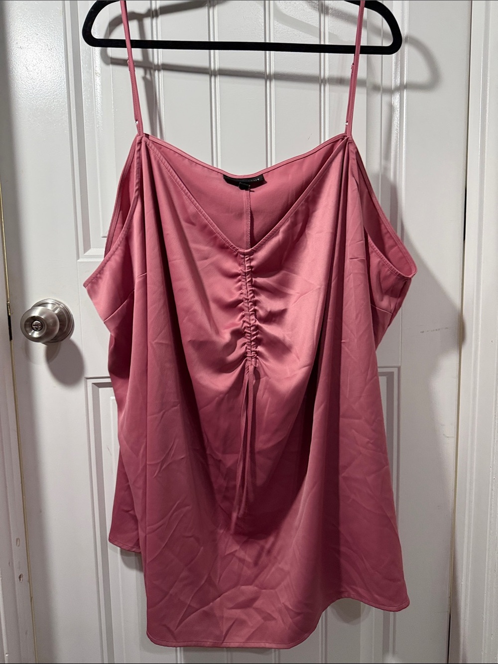 Lane Bryant Rose Pink Ruched Front Spaghetti Strap Cami